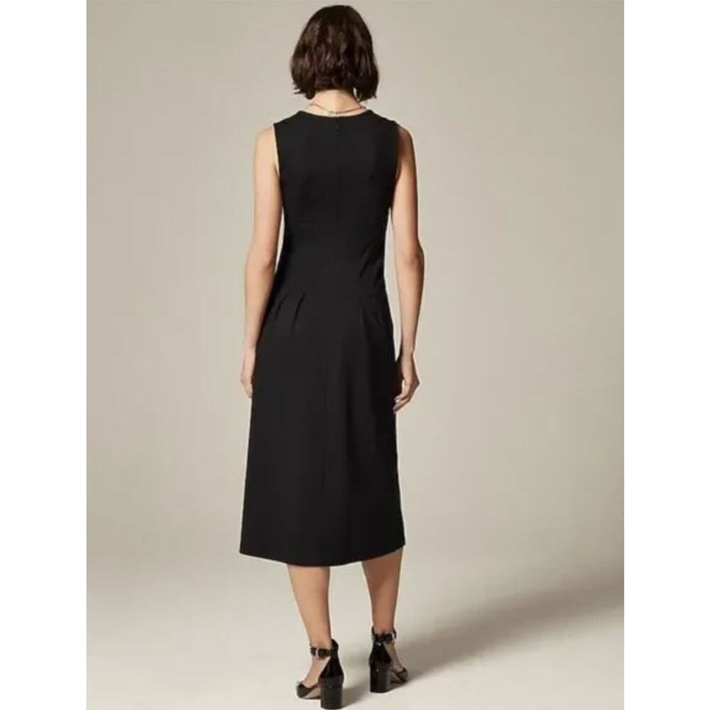 NWT J. Crew 2025 Nadia Ponte Midi Dress XS Black Stretch Minimalist Business - Picture 2 of 12